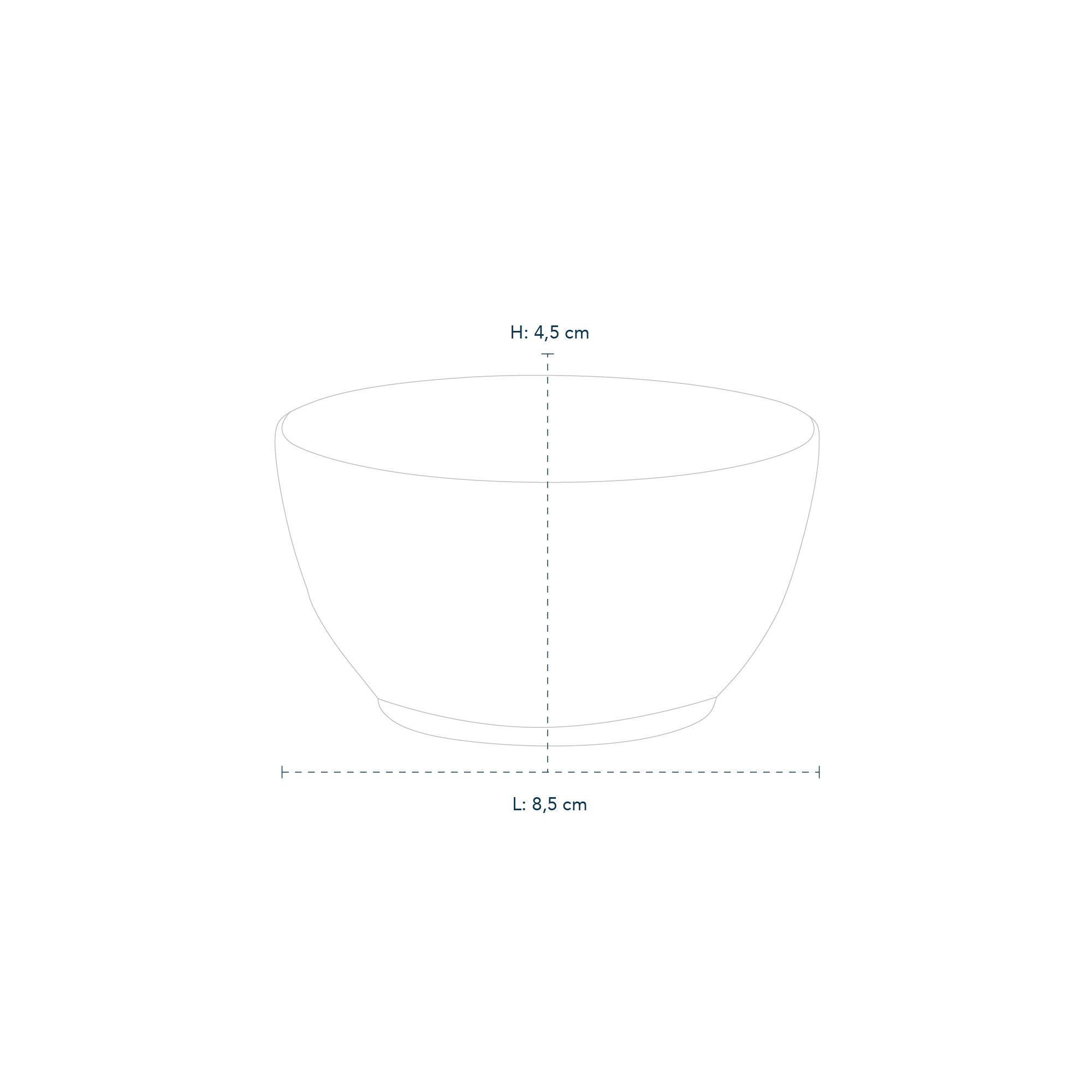 Line Drawing of Blue Fluted Mega Bowl 15cl